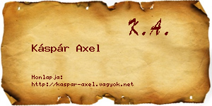 Káspár Axel névjegykártya